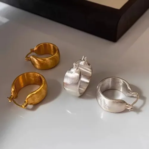 925 prata esterlina ouro cor círculo brincos para mulheres meninas festa de luxo jóias presente acessórios e002