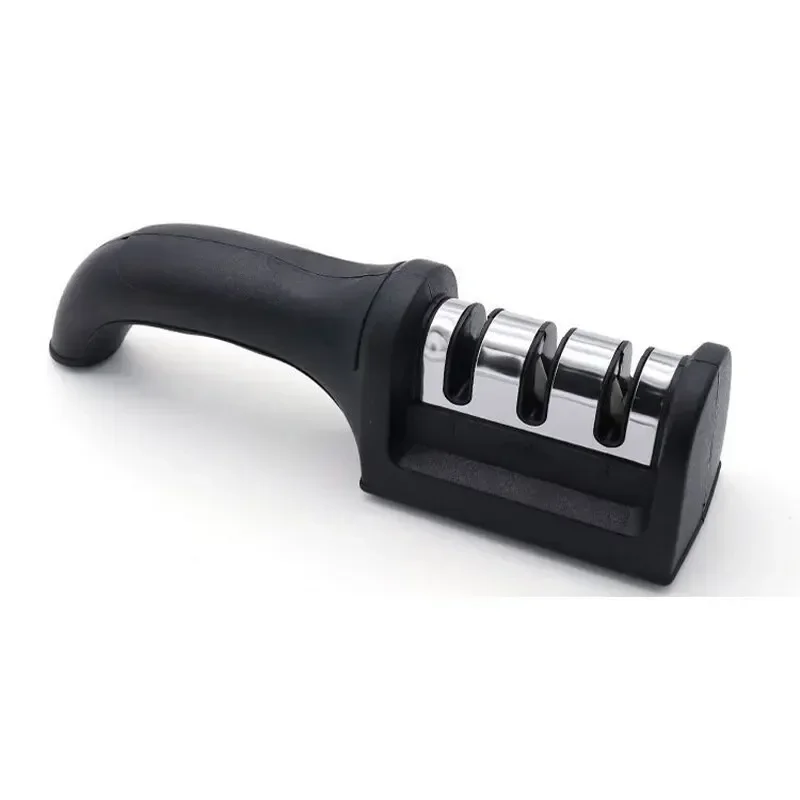 Afiador de facas de 3 segmentos, afiador de facas para facas de cozinha, pedra de afiar de três propósitos de aço inoxidável para ferramentas de cozinha - Imagem 8