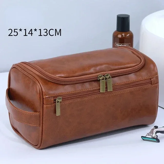 Mochatree bolsa vintage masculina, bolsa de higiene pessoal para viagem, necessária, negócios, cosméticos, organizador de armazenamento pendurado, sacos de lavagem - Imagem 8