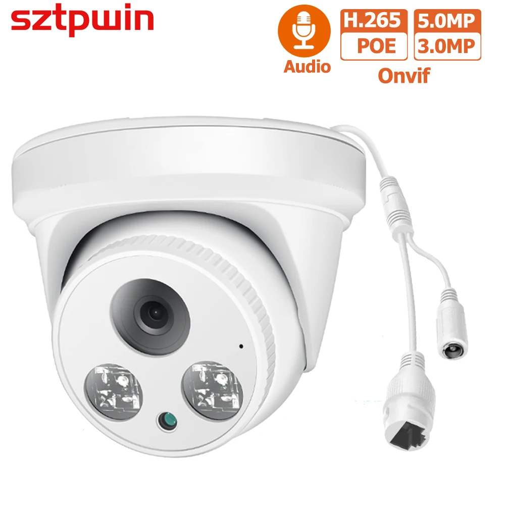 5MP 3MP Dome POE H.265 1080P CCTV Câmera IP ONVIF Detecção facial para sistema POE NVR Vigilância de segurança interna XMEYE