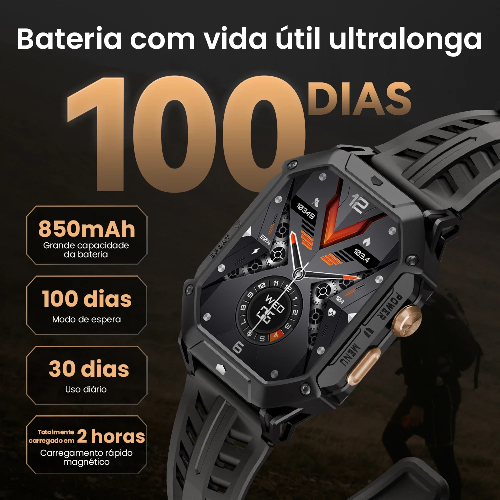 HAYLOU IRON N1 Smartwatchs 2.13’’ AMOLED Display 5ATM Waterproof Bluetooth Call Outdoor Sport Smart Watch 30 Days Battery Life - Imagem 5