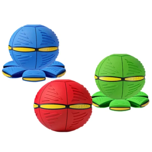 Bola de ventilação de descompressão de pressão de pé de disco voador azul - brinquedo ao ar livre para pais e crianças diversão de deformação mágica