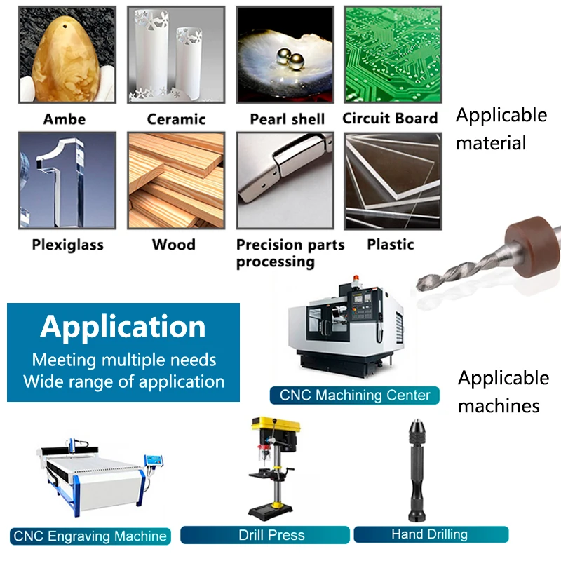 Frete grátis 10 peças 0.6mm-1.5mm brocas pcb de carboneto de importação placa de circuito de impressão mini conjunto de brocas de perfuração cnc - Imagem 5