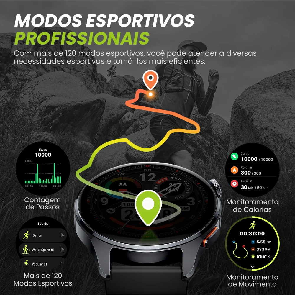 Relógio Inteligente HAYLOU Watch 4S com GPS, Tela AMOLED HD de 1,43”, Posicionamento GPS por 5 Satélites, Mais de 120 Modos de Treino, Ideal para Esportes e Fitness. - Imagem 5