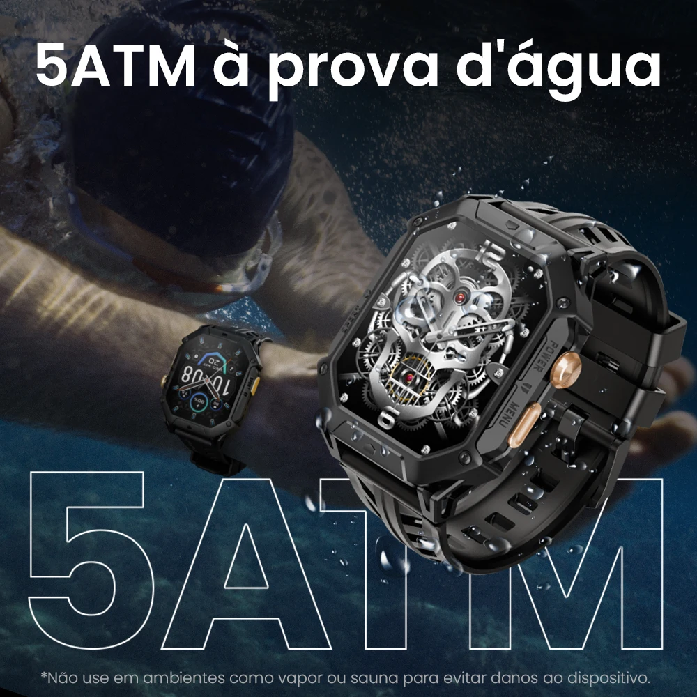 HAYLOU IRON N1 Smartwatchs 2.13’’ AMOLED Display 5ATM Waterproof Bluetooth Call Outdoor Sport Smart Watch 30 Days Battery Life - Imagem 3