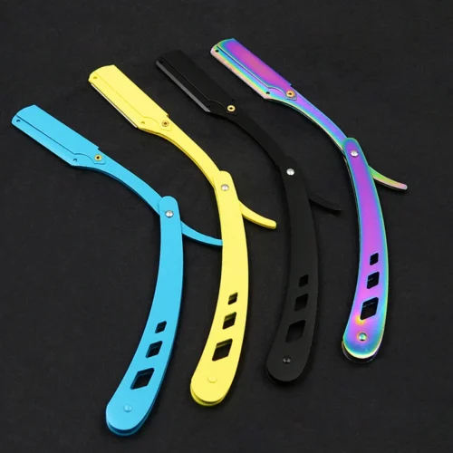 Antique Black Folding Shaving Knife para homens, ferramentas de barbeiro, lâmina de cabelo e lâminas, faca de depilação unisex, sem lâmina