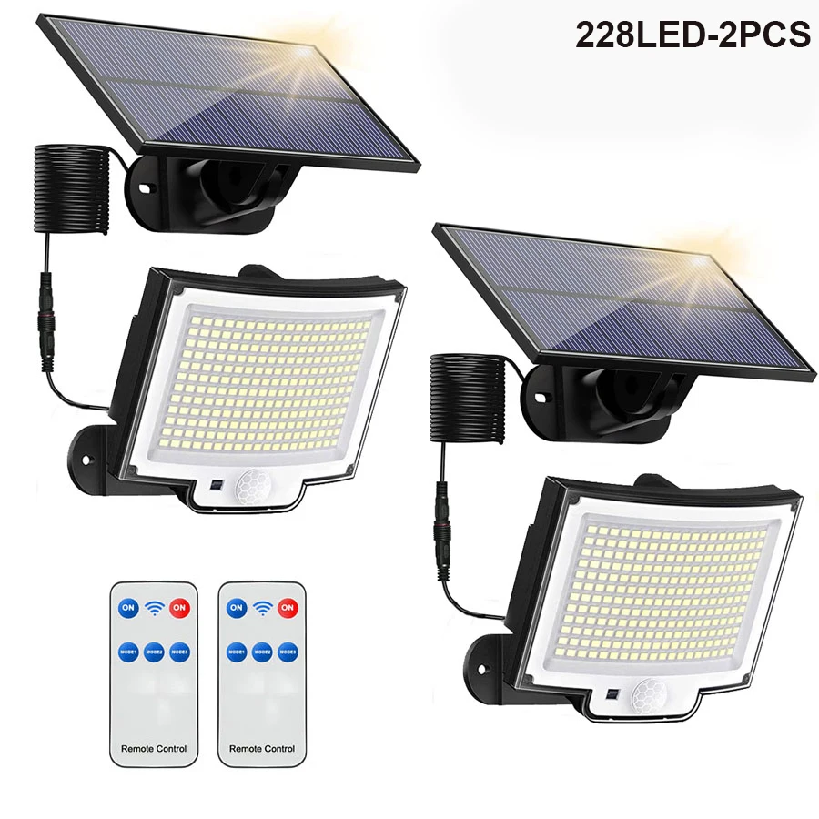 106/318 LED luz solar ao ar livre 328 holofotes LED IP65 à prova d'água sensor de movimento luzes de segurança de inundação solar humana 3 modos - Imagem 15