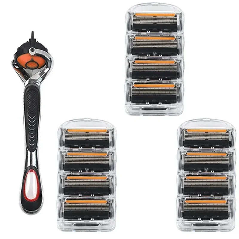 Lâmina de barbear manual com lâmina de cinco camadas, lâmina de barba vintage masculina, suporte de 5 lâminas - Imagem 9