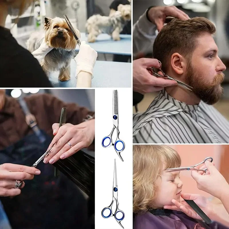 Aço inoxidável profissional cabeleireiro tesoura, corte e desbaste, Barber Shear, Casa e Salão - Imagem 2