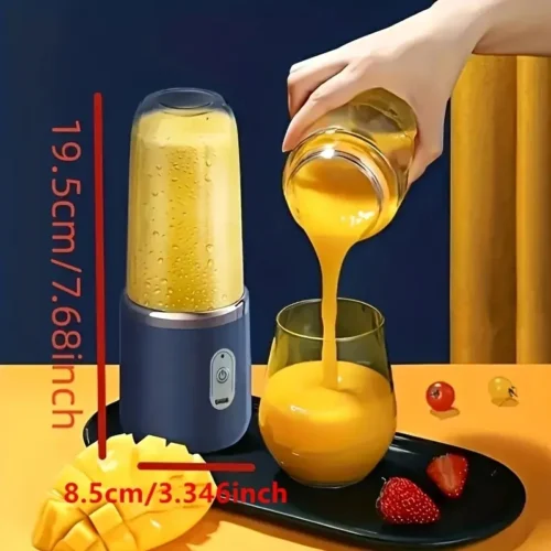 Garrafa de liquidificador portátil elétrico 6 lâminas Liquidificador de suco multifunções Liquidificador de suco fresco Smoothie liquidificador Ice CrushCup Processador de alimentos