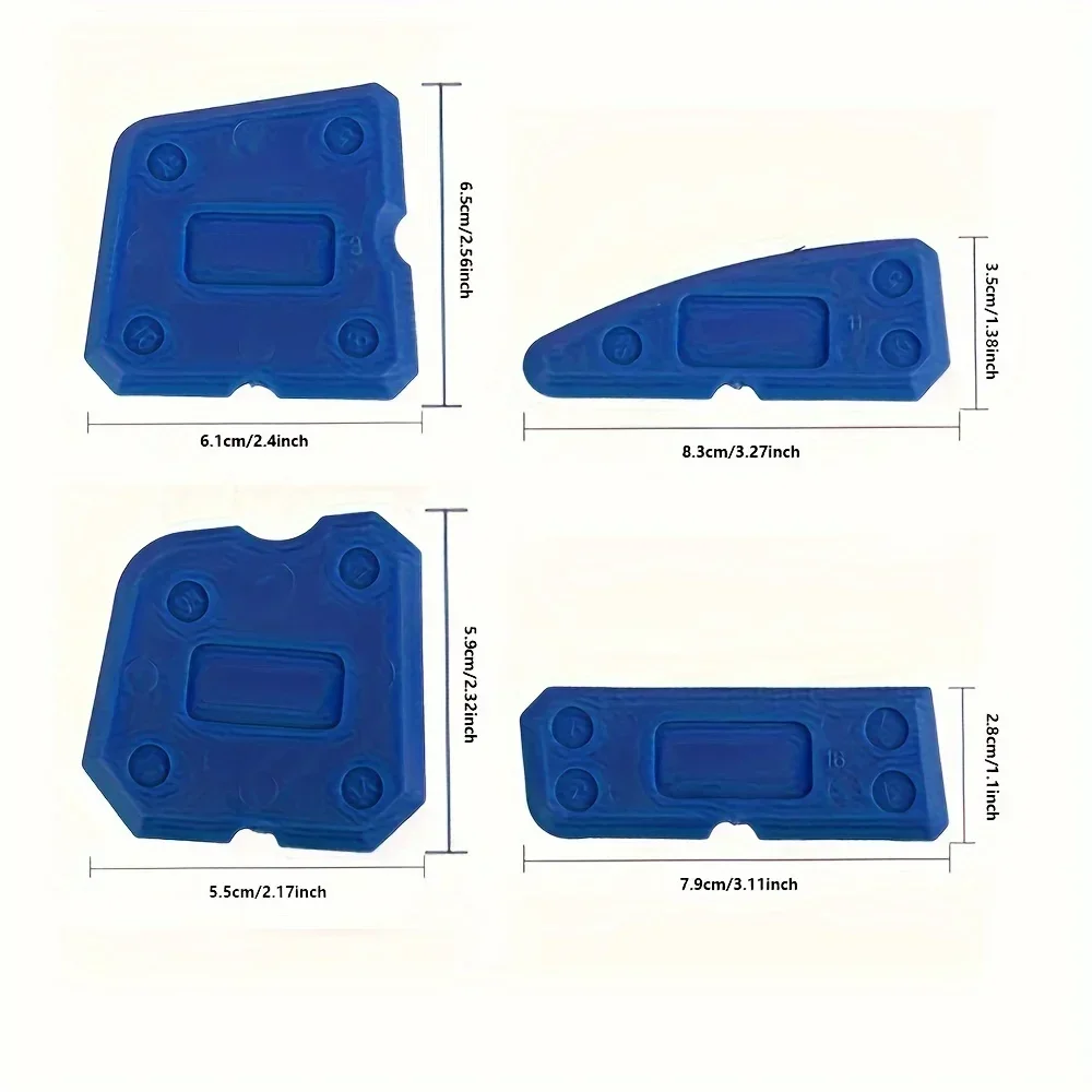 Raspador de cimento de vidro de silicone, 4 unidades, selante, removedor de rejunte, ferramenta de acabamento doméstico, ferramentas de calafetagem, limpeza doméstica, ferramenta de espátula manual - Imagem 6