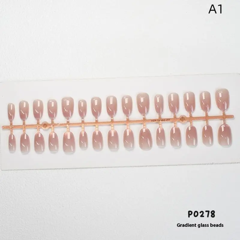 30 pçs cor sólida gradiente unhas falsas vestindo armadura wearable manicure diy charme do prego arte do prego manicure decoração - Imagem 8