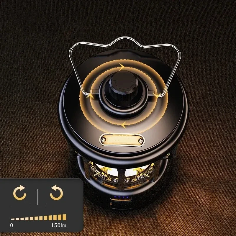 Lâmpada de acampamento carregável regulável à prova d'água portátil para acampamento ao ar livre LED - Imagem 3