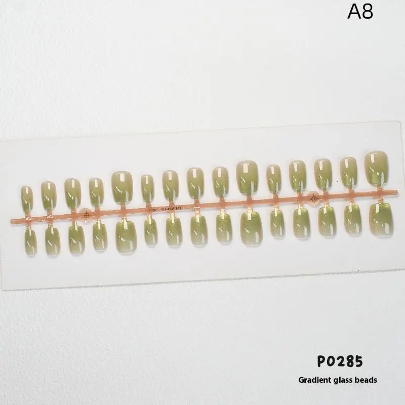 30 pçs cor sólida gradiente unhas falsas vestindo armadura wearable manicure diy charme do prego arte do prego manicure decoração - Imagem 13