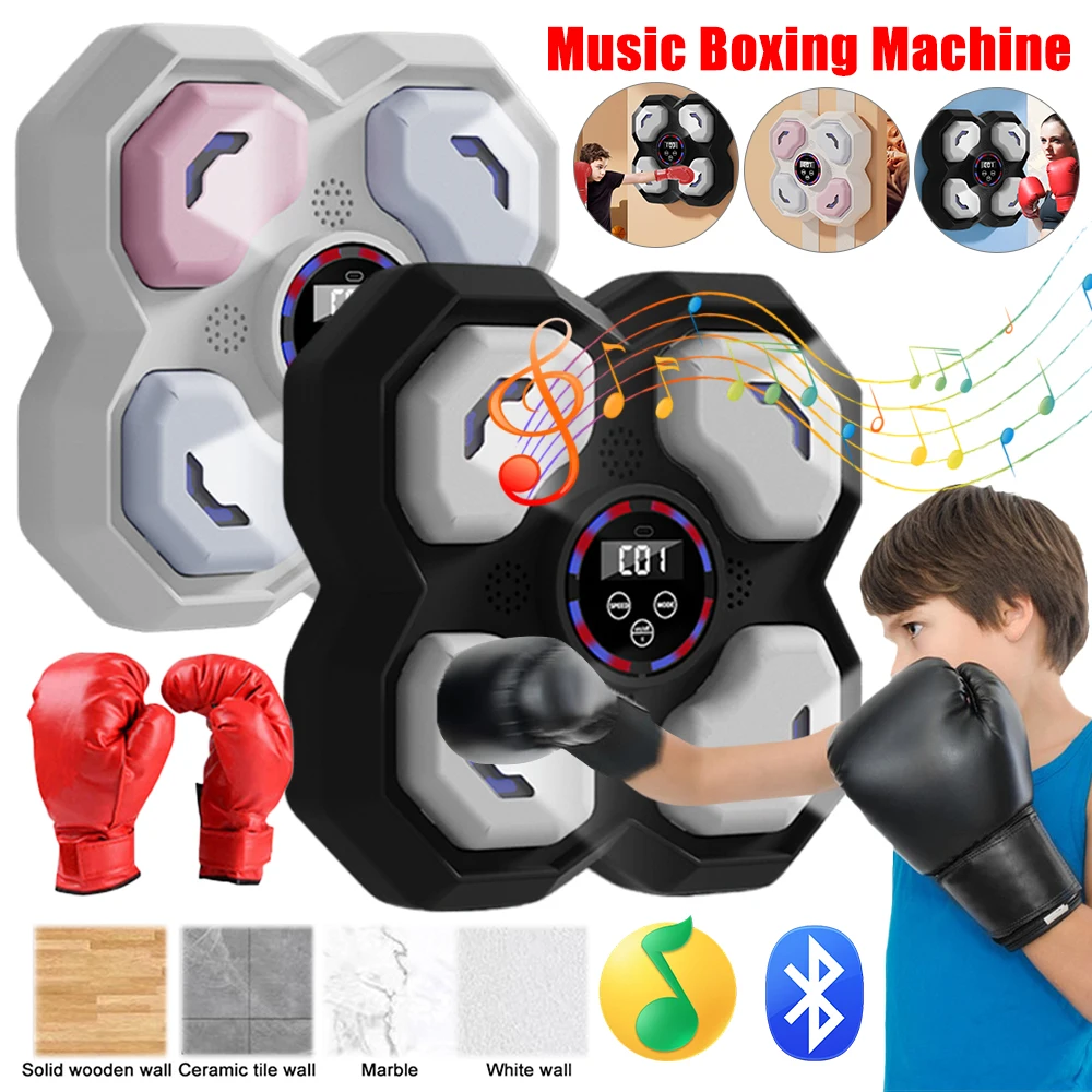 Música máquina de boxe adulto crianças esportes fitness bluetooth inteligente montado na parede música boxe trainer casa parede boxe alvo