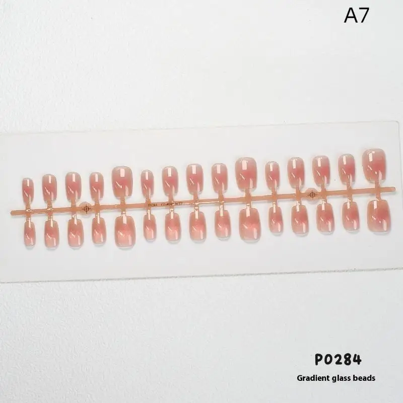 30 pçs cor sólida gradiente unhas falsas vestindo armadura wearable manicure diy charme do prego arte do prego manicure decoração - Imagem 14