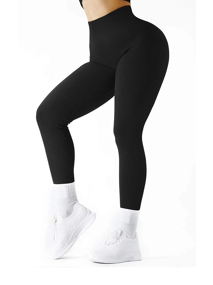 Calça legging feminina de cintura alta sem costura, calça skinny elástica casual para corrida ao ar livre, outono, calça de compressão - Imagem 5