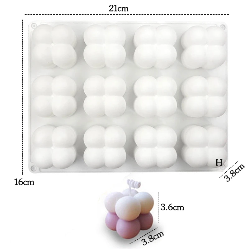 12/15 pçs pequena bolha moldes de vela de silicone artesanal esférico sobremesa bolo cozimento chocolate fazendo diy sabão gesso resina molde - Imagem 8