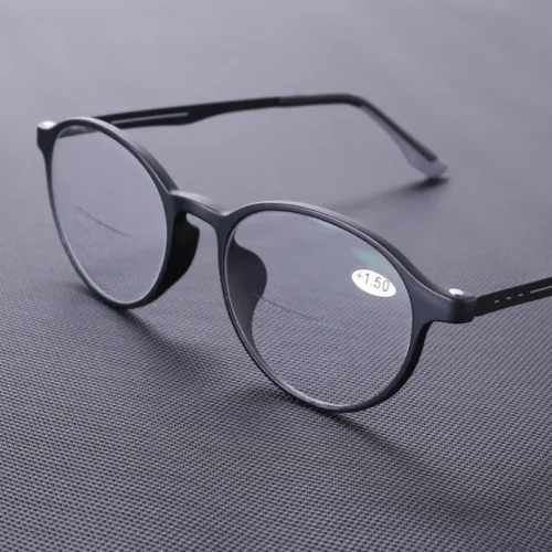 Óculos de leitura fotocromáticos anti luz azul para homens e mulheres, ultraleves, titânio, retro, redondo, computador, óculos presbiópicos