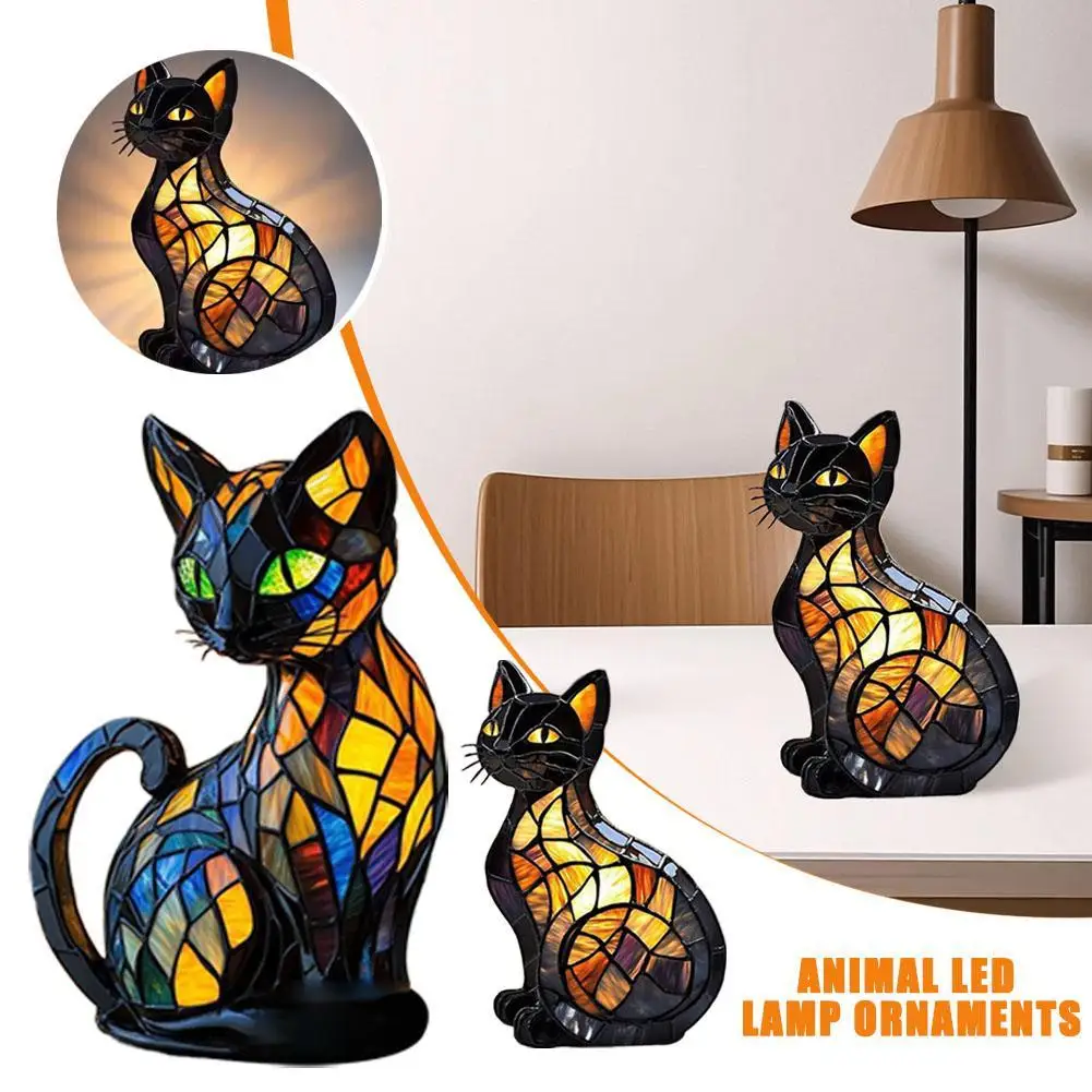 3d gato bonito magia colorido led luz ornamento macio e não-brilhante luz quarto estudo das crianças atmosfera luzes