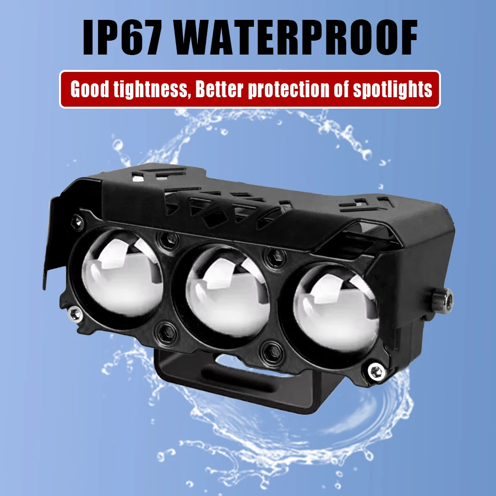 Holofote led para motocicleta, lâmpadas de trabalho, cor dupla, feixe alto/baixo, luz de neblina para carros, suvs, utvs, caminhões, 12v, mini lente, luz de condução - Imagem 4