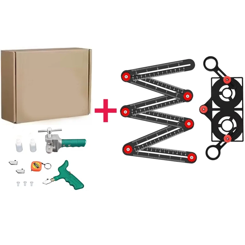 Conjunto de cortador de vidro manual portátil abridor de telha para ferramentas de corte de vidro/telha cortador de vidro multi-função conjunto de corte de vidro - Imagem 7