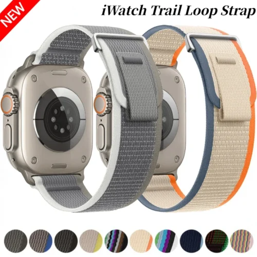 Trilha loop cinta para apple watch ultra 2 49mm série 9 8 7 45mm 41mm esportes pulseira de náilon para iwatch 6 5 4 3 se 44mm 40mm 42mm