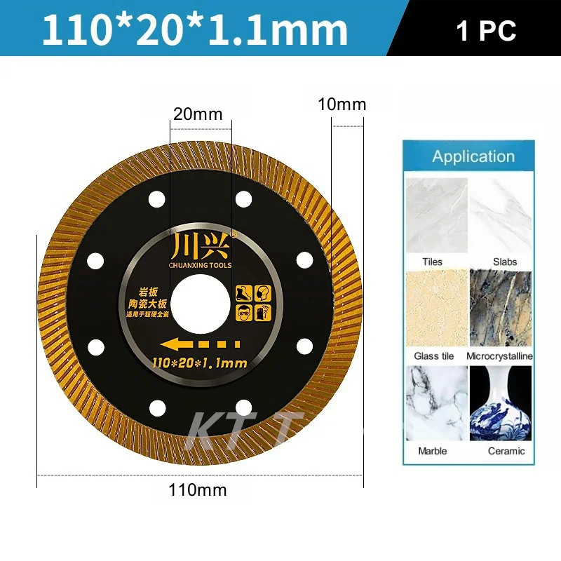 1pc 105/110/115/125mm disco de corte de diamante fino lâmina de serra de diamante telha pedra de mármore moedor de ângulo serra circular cortador de telha - Imagem 9