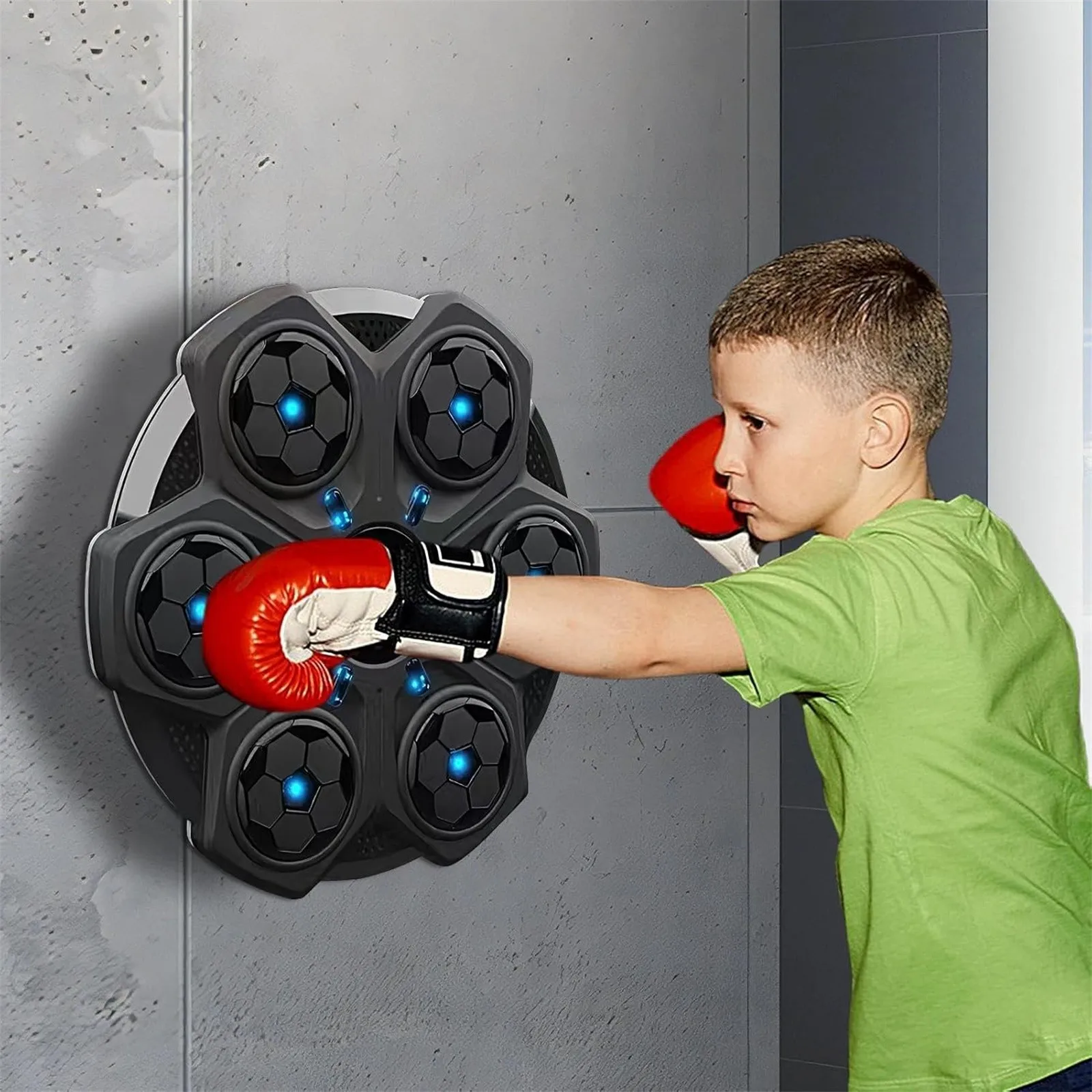 2025 máquina de boxe de música, máquina de boxe inteligente bluetooth com luvas de boxe montada na parede, treinamento de alvo de boxe de música perfuração e - Imagem 2
