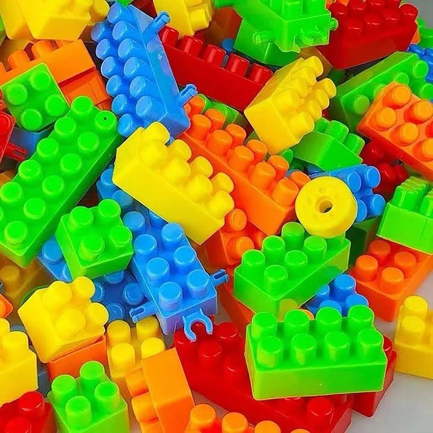 100 peças de brinquedos de montagem de blocos de construção infantis com desenvolvimento intelectual usando poder cerebral e construção de partículas grandes