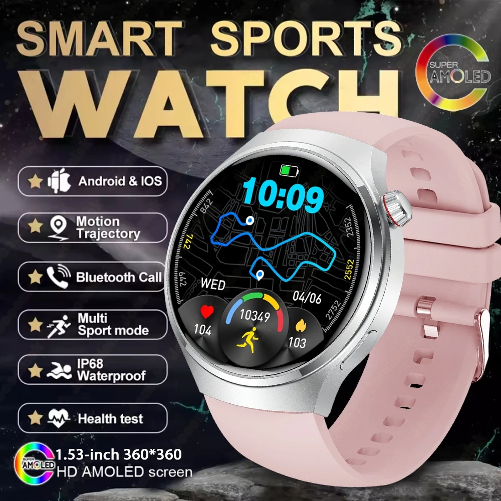2025 novo relógio 4 gt série relógio inteligente masculino tela amoled freqüência cardíaca monitoramento de saúde bluetooth chamada negócios smartwatch homem - Imagem 12
