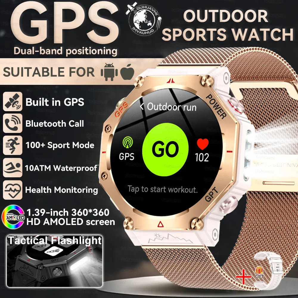 Novo Smartwatch T-Rex 3 Ultra GPS Masculino 2025, Resistente à Água 10ATM IP68, com Bússola GNSS de Banda Dupla Integrada, Estilo Militar Esportivo. - Imagem 10