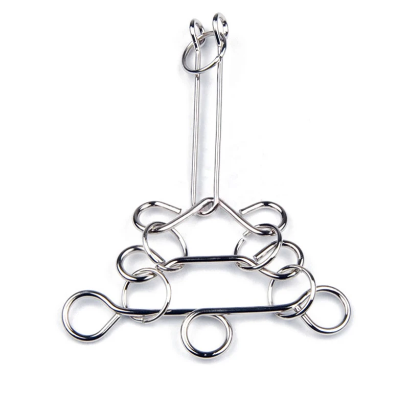 Quebra-cabeça de metal, cérebro teaser, anéis de fio mágico, quebra-cabeças para adultos e crianças, desembaraço, ligação de ferro, desbloqueio, jogo de bloqueio - Imagem 8