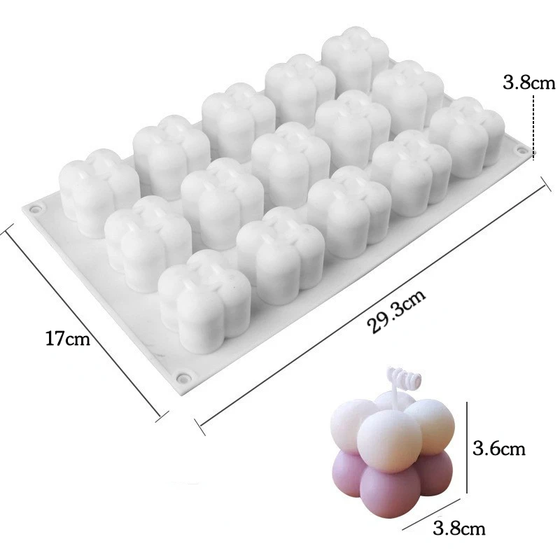 12/15 pçs pequena bolha moldes de vela de silicone artesanal esférico sobremesa bolo cozimento chocolate fazendo diy sabão gesso resina molde - Imagem 7