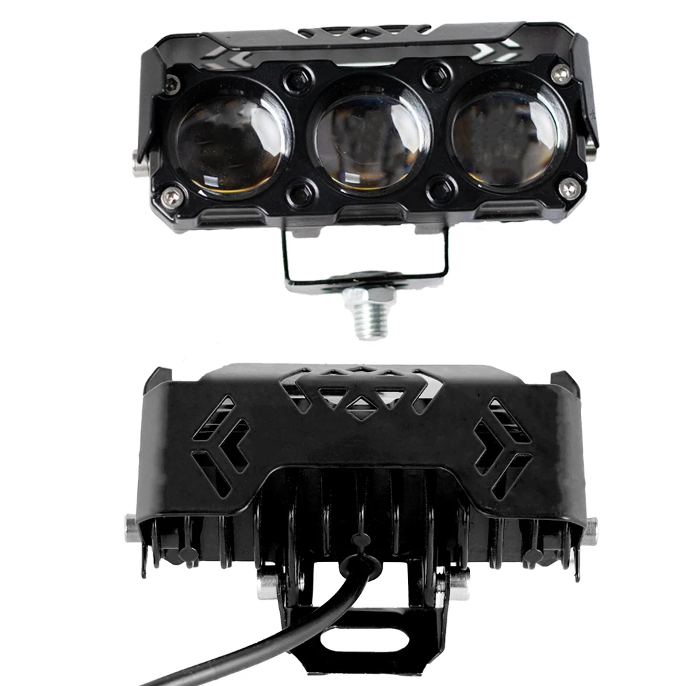 Holofote led para motocicleta, lâmpadas de trabalho, cor dupla, feixe alto/baixo, luz de neblina para carros, suvs, utvs, caminhões, 12v, mini lente, luz de condução - Imagem 5
