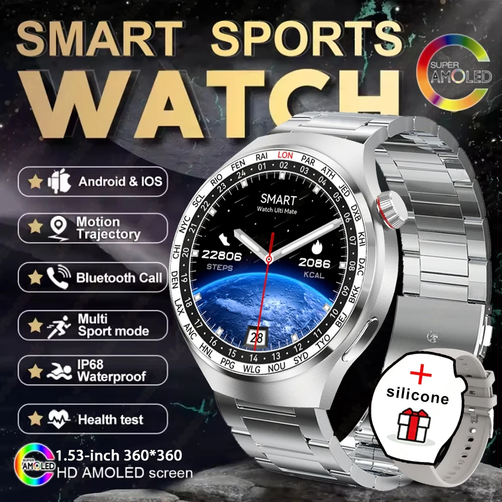 2025 novo relógio 4 gt série relógio inteligente masculino tela amoled freqüência cardíaca monitoramento de saúde bluetooth chamada negócios smartwatch homem - Imagem 15