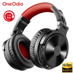 Oneodio 110h sem fio bluetooth fone de ouvido 5.2 + fones de ouvido jogos com fio 2 em 1 com microfone para pc ps4 call center escritório skype, Auriculares tipo C