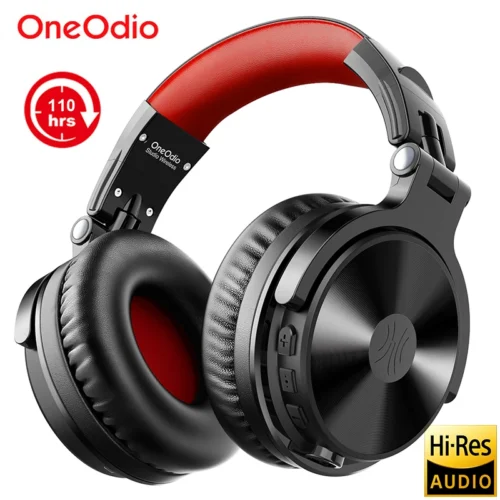 Oneodio 110h sem fio bluetooth fone de ouvido 5.2 + fones de ouvido jogos com fio 2 em 1 com microfone para pc ps4 call center escritório skype, Auriculares tipo C