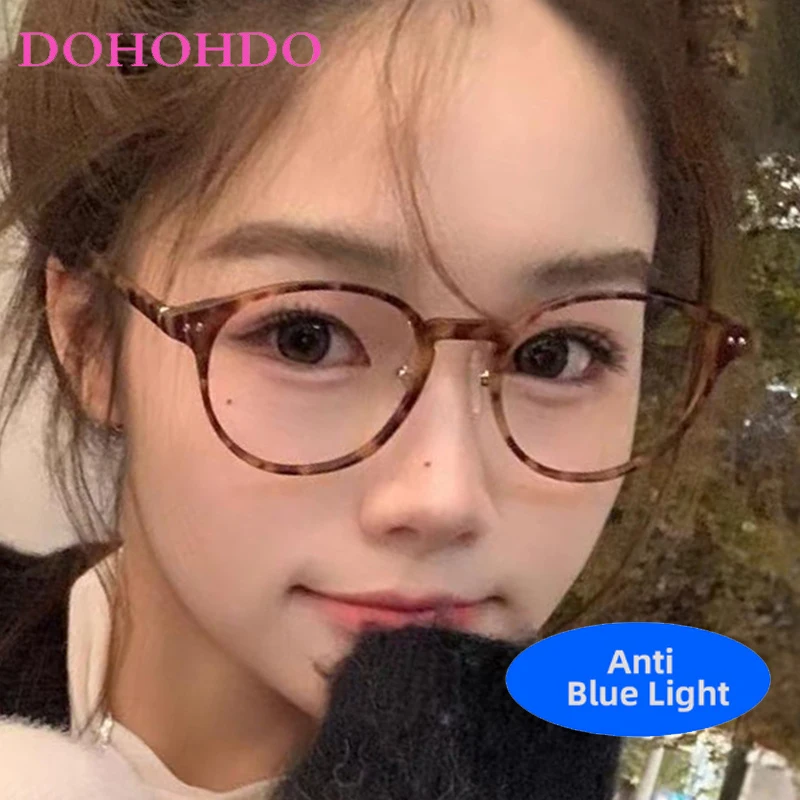 Óculos ópticos ovais de armação pequena de luxo, mulheres, homens, marca de moda, designer, jogos de computador, anti-luz azul, lentes