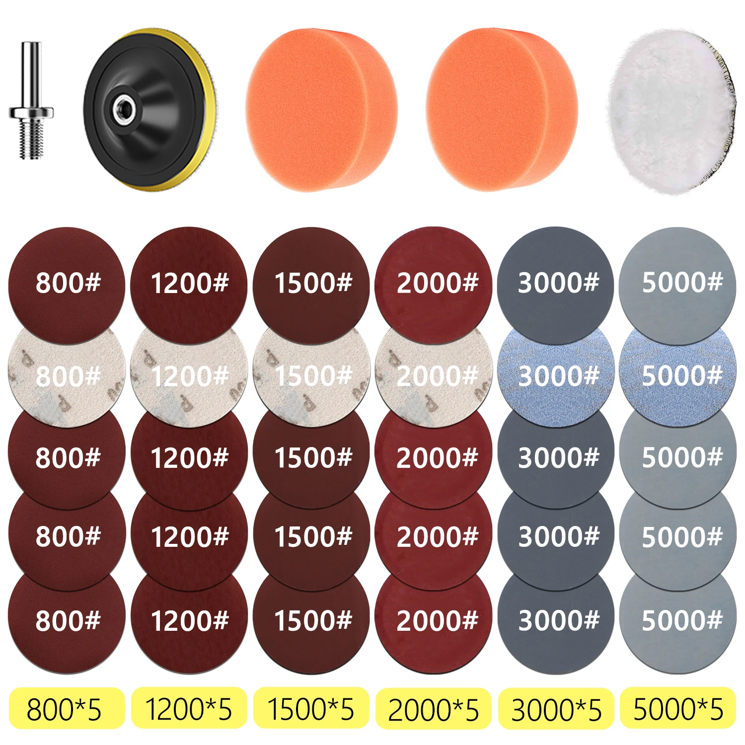 Farol Repair Restoration Kit com Lixa, Disco De Polimento De Carro, Esponja De Enceração Automática, Lixadeira, 3 Polegadas, 75mm, Carro Detalhando - Imagem 12