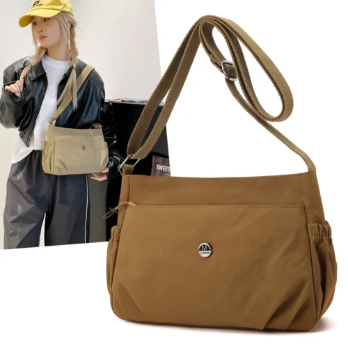 Bolsa feminina casual grande, modelo transversal, ultraleve, para uso diário, com alça única, ideal para viagens.