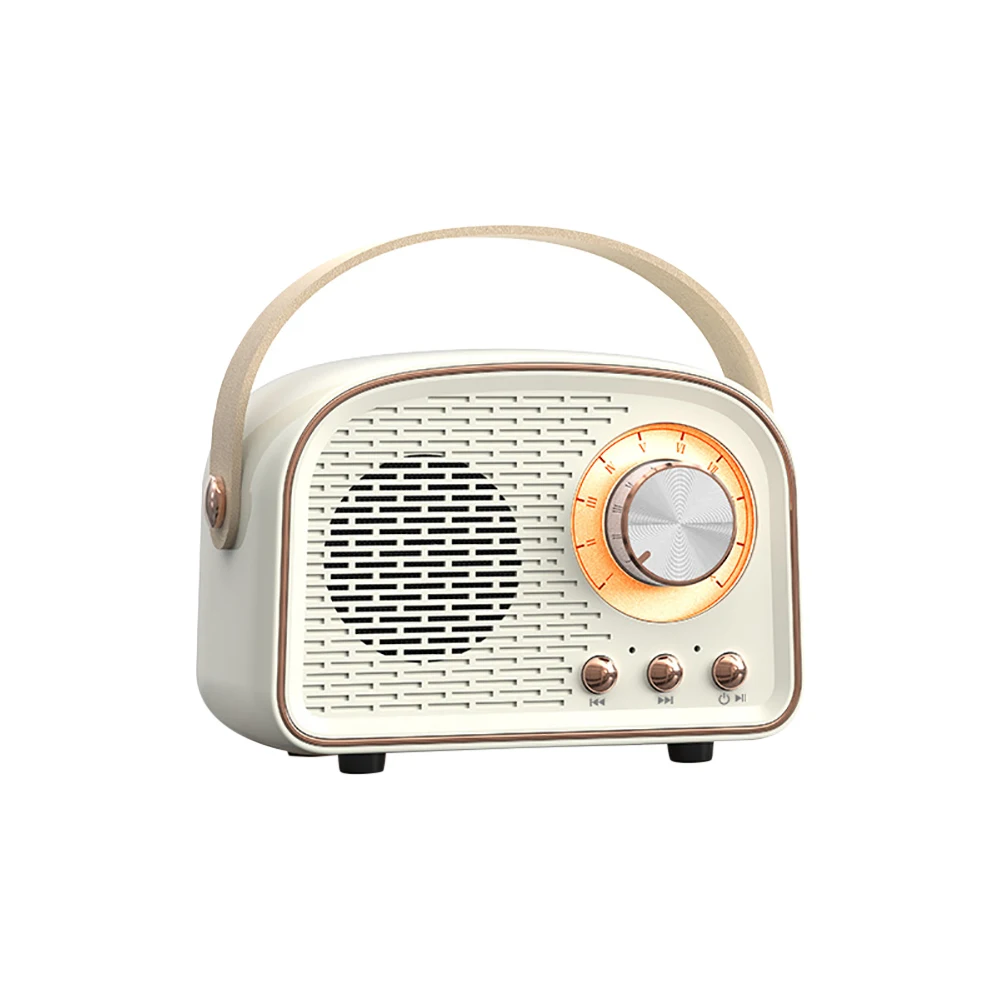 Alto-falante retro compatível com bluetooth, mini alto-falante bonito com rádio fm, alto-falante sem fio com leitor de música tws estéreo de alta fidelidade tf usb - Imagem 7