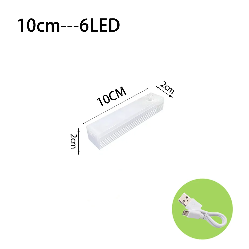 Led sensor de movimento luz sem fio led night light tipo c recarregável luz armário guarda-roupa lâmpada escada backlight para cozinha - Imagem 10