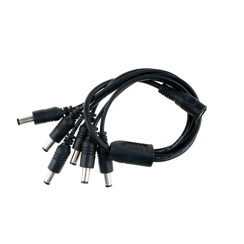 Cabo de alimentação dc 5.5x2.1mm, 1 fêmea para 2,3,4,5,6,8 macho, adaptador divisor de tomada para câmera de segurança cctv e faixa de led - Imagem 3