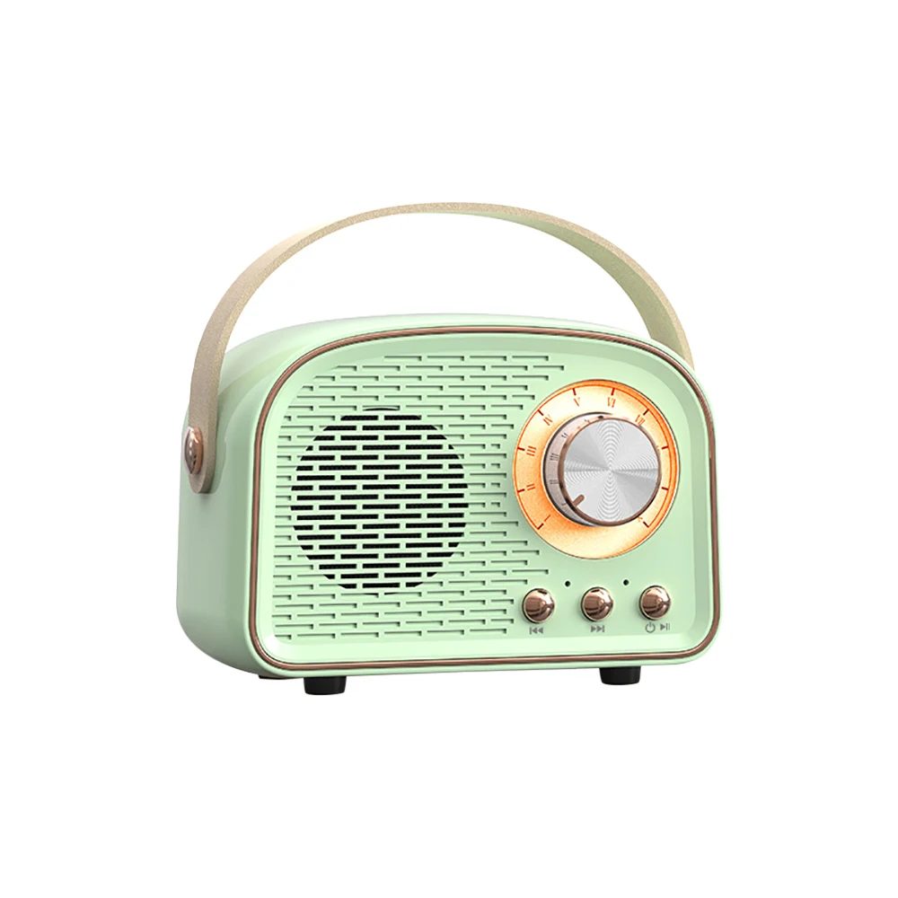 Alto-falante retro compatível com bluetooth, mini alto-falante bonito com rádio fm, alto-falante sem fio com leitor de música tws estéreo de alta fidelidade tf usb - Imagem 6