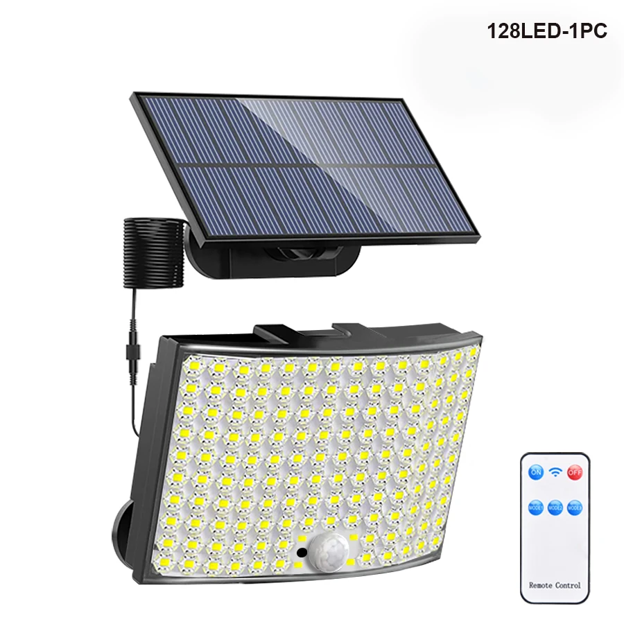 106/318 LED luz solar ao ar livre 328 holofotes LED IP65 à prova d'água sensor de movimento luzes de segurança de inundação solar humana 3 modos - Imagem 8