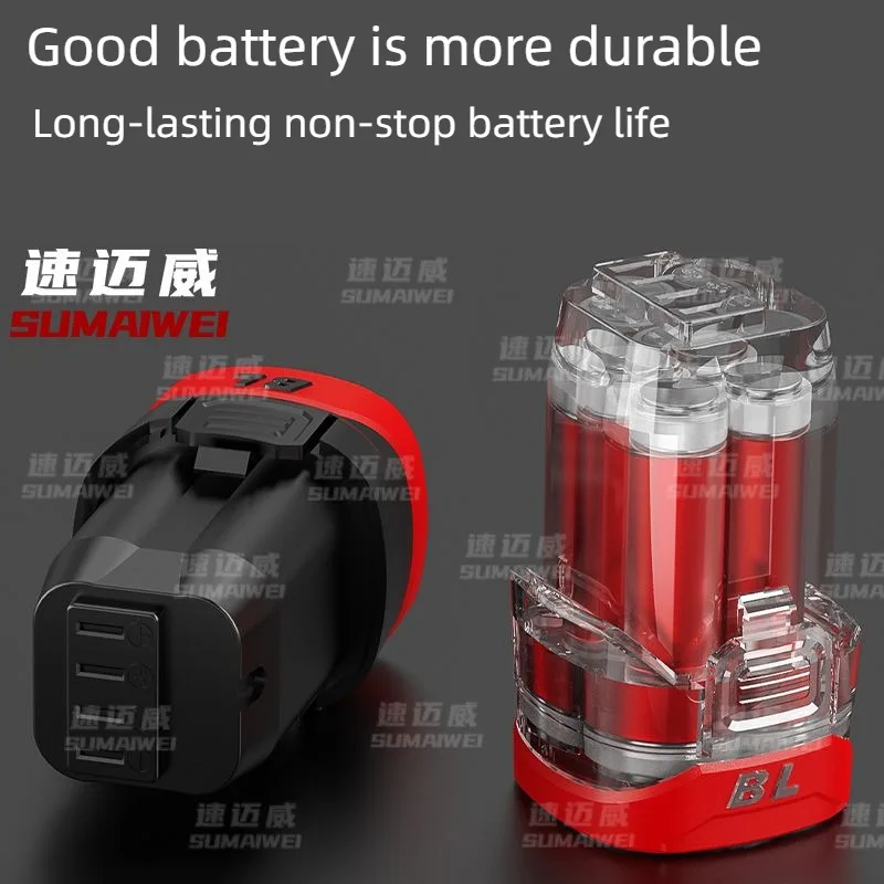 Sumaiwei furadeira elétrica sem escova, furadeira de impacto sem fio, mandril de catraca de metal, furadeira elétrica doméstica, chave de fenda elétrica - Imagem 5