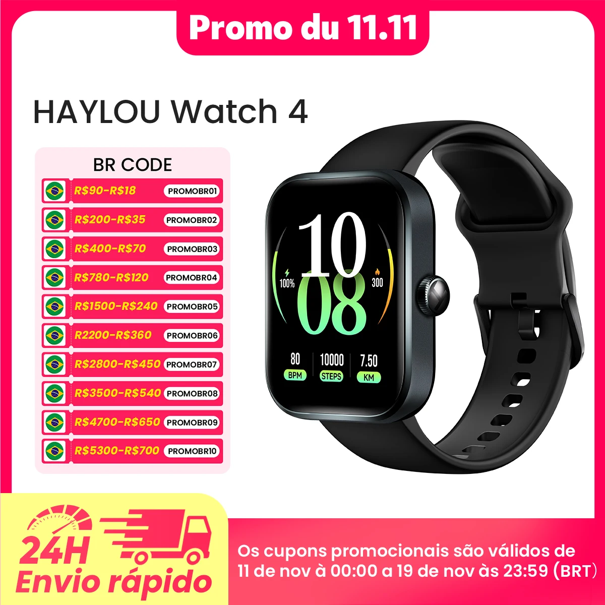 HAYLOU Watch 4 GPS Smartwatch 1.93'' HD Display Bluetooth Phone Call Health Monitoring IP68 Waterproof Smart Sport Watch
