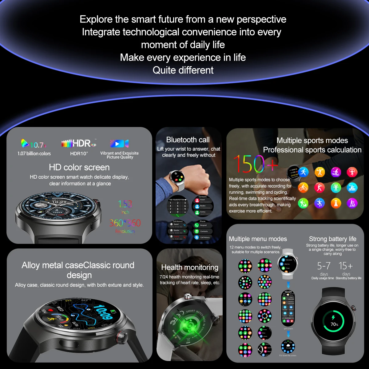 2025 novo relógio 4 gt série relógio inteligente masculino tela amoled freqüência cardíaca monitoramento de saúde bluetooth chamada negócios smartwatch homem - Imagem 3