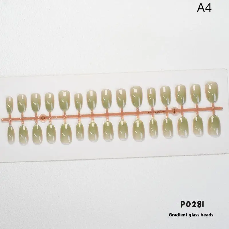 30 pçs cor sólida gradiente unhas falsas vestindo armadura wearable manicure diy charme do prego arte do prego manicure decoração - Imagem 9